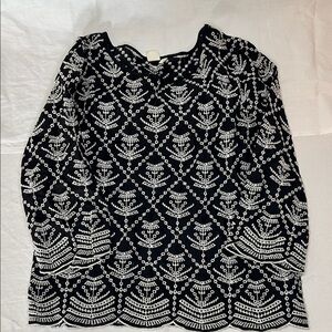 GAP Black and White Patterned Blouse